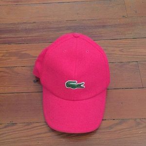 pink lacoste hat